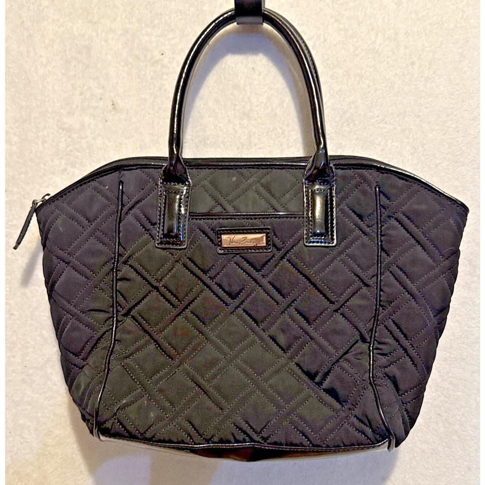 Vera Bradley Purse Tote Cotton Quilted Solid Black